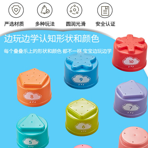Säuglinge und Kleinkinder stapelte Musik mit Regenbogenturm Kinderspielspielzeug Bildungsspielzeug süße Enten -Set -Cup -Jungen und Mädchen Geschenke gestapelt Musik 11 Pieces Set