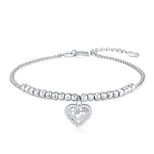 Chinese jewelry pt950 platinum bracelet for women broken ice ice love versatile bouncy bead bracelet Valentine's Day gift for girlfriend and wife love bouncy bead bracelet gold weight about 5.8g