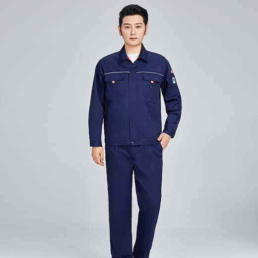 SMVP夏季防静电短袖套装薄款工作服长袖电子车间涤棉劳保服男女汽修厂 藏蓝色短.袖套装 9901 M 165
