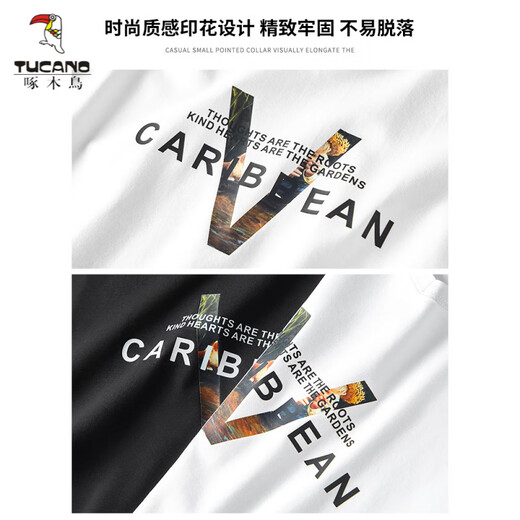 啄木鸟（TUCANO）2025春秋长袖t恤男薄款莫代尔棉秋衣黑色潮流印花打底衫内搭上衣 白色 (15123) M (适合95-115斤)