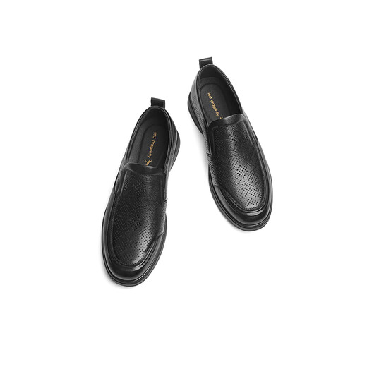 
Red Dragonfly Casual Leather Shoes 2025 Spring New Men's Genuine Leather Shoes Business Middle-aged and Elderly Daddy Shoes WTA15051 Black (punched) 39