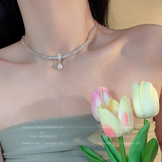 Baroque Pearl Pendant French Hepburn Style Pearl Necklace Women Light Luxury Niche Baroque Water Hepburn Style Pearl Necklace