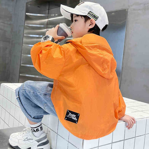 Boys' sun protection clothing jacket thin 2025 new medium and large children's summer boys' sun protection clothing gray 150