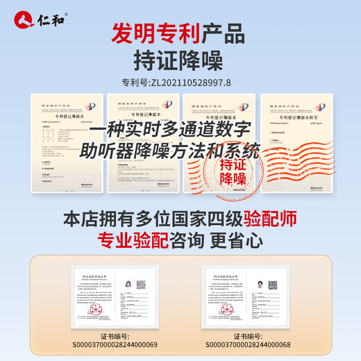 Renhe High Power 50H Battery Life Hearing Aid for the Elderly Genuine J-962 Single Ear Model for the Elderly and Moderately Severe Deafness - Suitable for Moderate to Severe (2 pieces are enough for both ears)