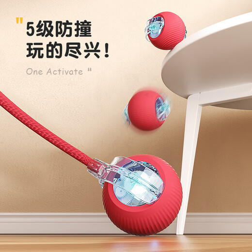 [JD Express] Juguetes CAT Cat Smart Cat Balls se autoexcitan y alivian. El gatito evita automáticamente las bolas eléctricas. Bolas de gato inteligentes rojos + palitos de gato de plumas de alambre.