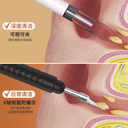 
COOKSS Smart Vision Ear Punching Spoon Wireless High Definition Ear Cleaning Artifact with Tweezers Otoscope Adult Baby Ear Cleaning Set