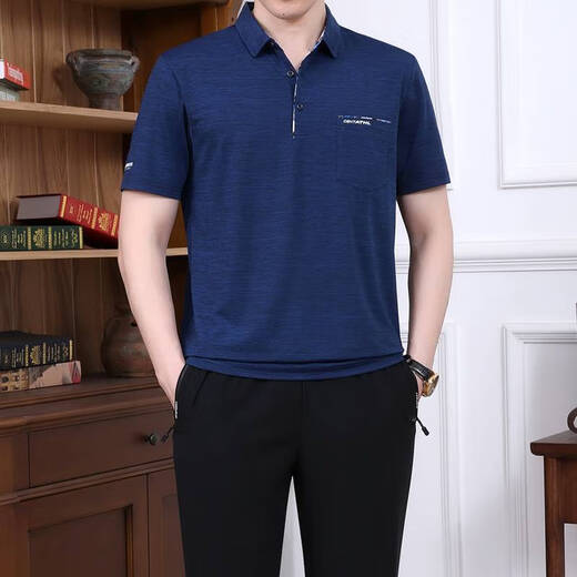 Jeep Spirit Jeep Kurzärmel T-Shirt Herren 2025 Neue mittlere und ältere Sportswear-Set-Sommer-Freizeitkleidung mit zweiteiler Set 753 Sky Blue [Single T-Shirt] XL [Vorgeschlagen 120-140jin [Jin entspricht etwa 0,5 kg]]