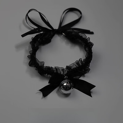 Fat Donglai purchasing the same style neck strap collar lace bow bell necklace female choker neck accessories hanging neck black big jingle collar