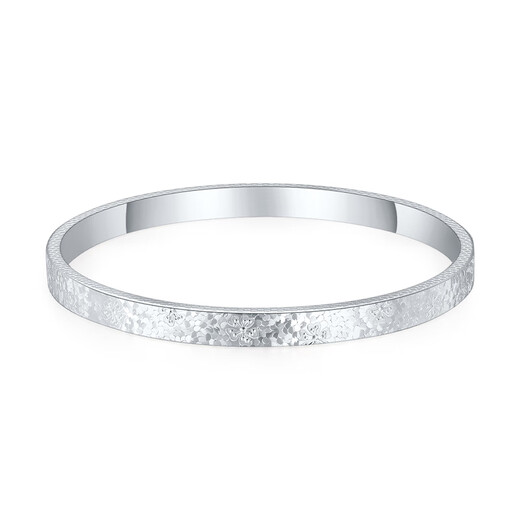 Mengjinyuan Platinum Bracelet Crushed Ice Bracelet Peach Blossom Sparkling Platinum PT950 Fixed Mouth Bracelet as a Birthday Gift for My Girlfriend Ring Mouth 58 Weight Approximately 20.20g Peach Blossom Crushed Ice