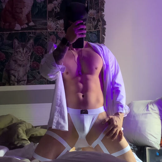 Beine Krawatte Versuchung Tanga-Männer sexy Low Taille hohl Doppel-Tanga-Unterwäsche Nachtclub Weiß M (66-73 cm)