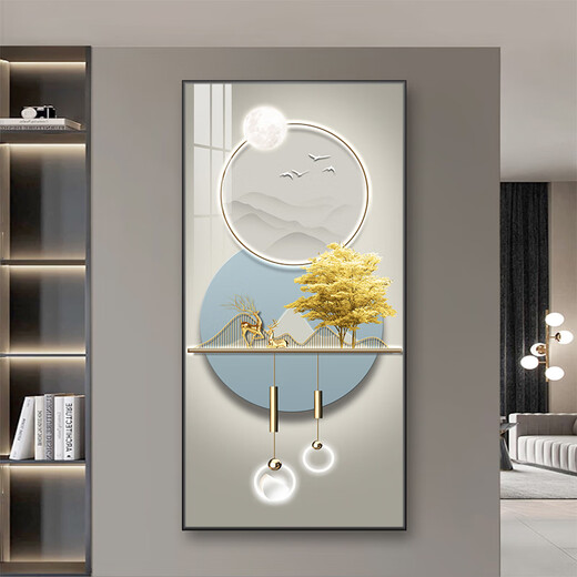 Zoci Veranda Hängende Gemälde stehen vor der Eingangstür, dem High-End-Sinn, dreidimensionaler Veranda-Dekoration Gemälde, Veranda-Hängsmalereien, Korridorausgang A683 Jiuyu 80*160 Wandbreite 90-110 Schwarze Dicke: 3.1