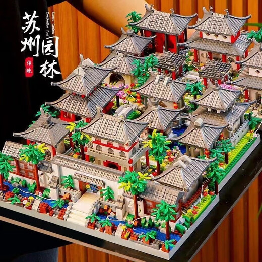 积木成人高难度大型苏州园林中国积木2024高难度巨大型000粒以上 杭州大西湖巨大型灯光工具版+亚