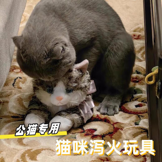 Quchen male cat mating toy cat toy cat estrus toy cat doll fake cat simulation male cat vent toy calico cat trumpet meowing 30*15cm