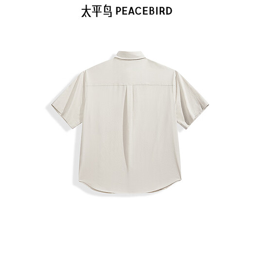 Peacebird Herren -Kleidung [gleicher Stil im Einkaufszentrum] Textured Shirt Summer New Style Outer Shirt Trendy B2CJF2540 Yunwu White 1 m
