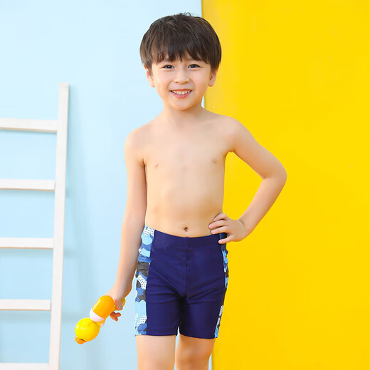 男童夏季速干儿童泳裤热卖短裤泳衣温泉度假游泳衣男孩沙滩裤 藏蓝 150 【4XL】 适合145-155cm