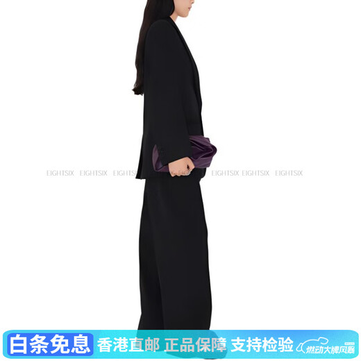 博柏利（BURBERRY）时尚百搭 SS24 纯色拉链宽松直筒休闲裤 女款 黑色 黑色 均码 2