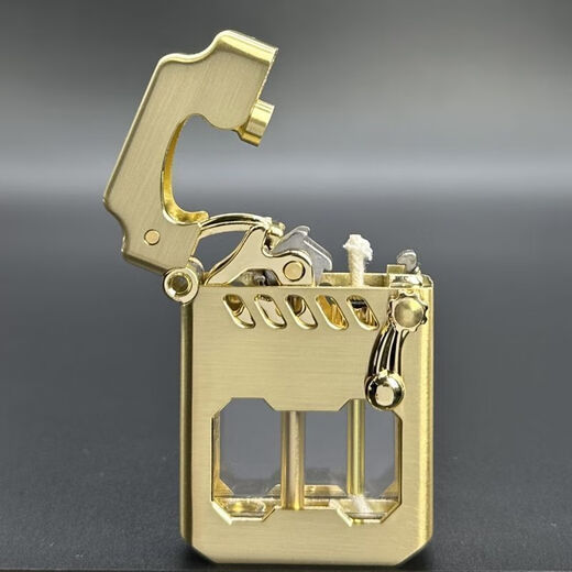 Kerosene Lighter Creative Retro Rocker 786 Mecha Kun Personalized Windproof Transparent Visible Oil Tank Black (Gift Box)