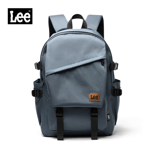 Lee large-capacity backpack male junior high school student school bag college student computer bag outdoor commuting backpack gray blue