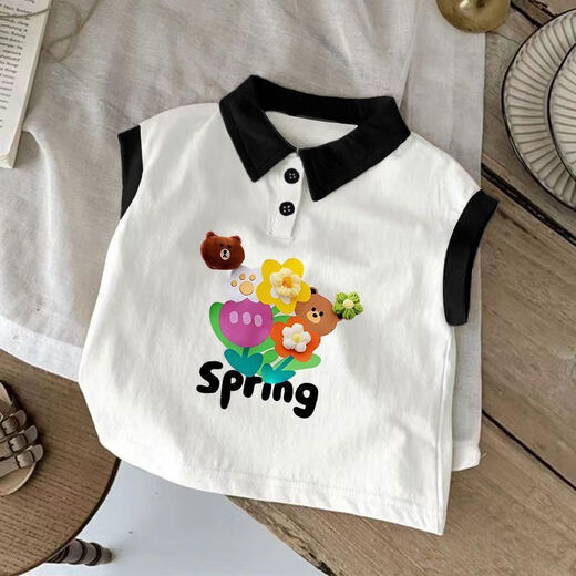 Ttpmer Baby Cartoon Baumwolle Polo Weste Kinder Sommer lässige Jungen und Mädchen weiß [Baumwolle] C694-6 Graffiti 66 Leicht fette Kontaktkundendienst Vorschläge