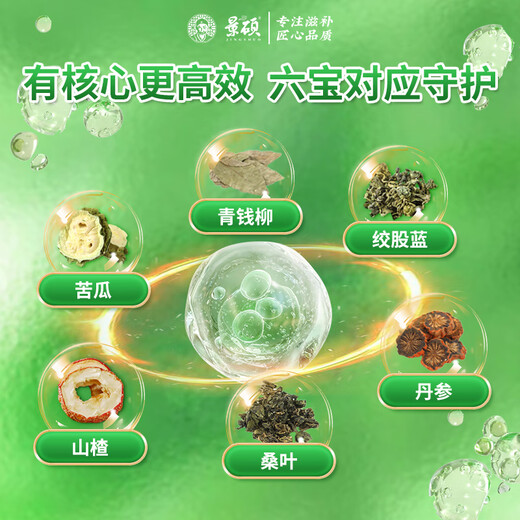 Jingshuo Qingqian Liu Danshen Murata Leaf Double Melon Tea Gypsum Blue Corn Scarf Bruce Melon Buckwheat Health Tea Gift Box for Parents and Elders