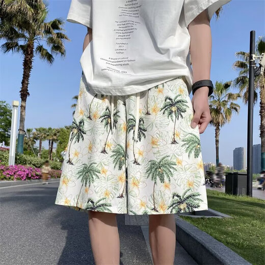 Shorts polyvalents de la rue High Street japonais Brands à la mode masculins à cinq points Pantalons consécutifs sportifs décontractés White Yiku Factory 677 3xl [150-165jin [Jin est égal à 0,5 kg]]]