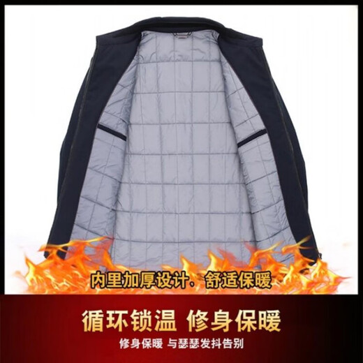 Lilan Men's 2025 Spring and Autumn New Stand Collar Jacket Men's Cotton Jacket Fashion Business Casual Cotton Jacket Men's Trend 8610 Navy Blue (Stand Collar and Cotton) M 170