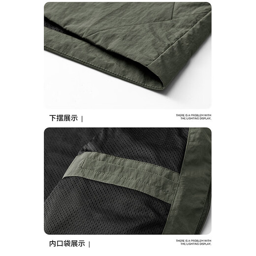 Cat Man Jacket Men's Spring and Autumn Jacket Windproof Workwear Casual Loose Breathable Stand Collar Top for Middle-aged and Young People Dark Gray XL