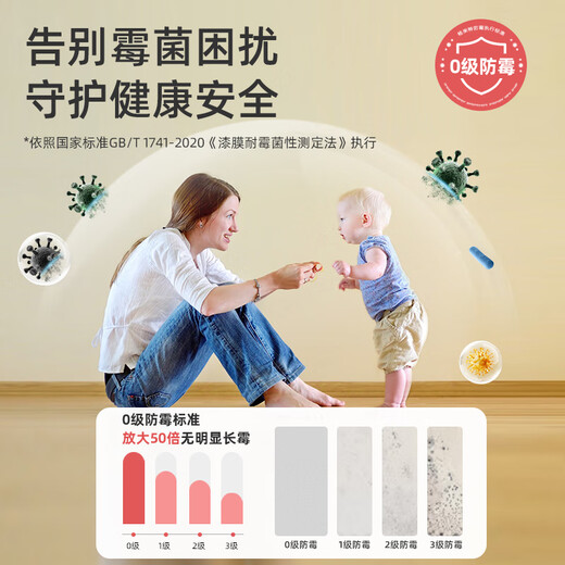 格来特儿童漆内墙乳胶漆净味墙面漆儿童乳胶漆环保抗菌防霉无甲醛可调色 栀子白【1391】 1kg*1件 300g