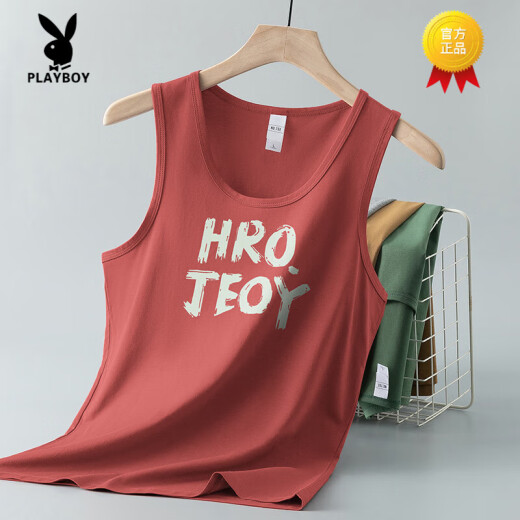 花花公子（PLAYBOY）莫代尔冰丝背心男健身运动坎肩夏季速干凉感宽肩吊带工字无袖t恤 055-695黑色 M