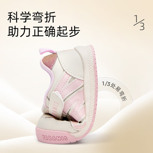 Telannis zapatos para niños pequeños para zapatos para niños para zapatos de pan baby otoño zapatos de bebé suaves para bebés para niñas zapatos funcionales blancos/rosa 23