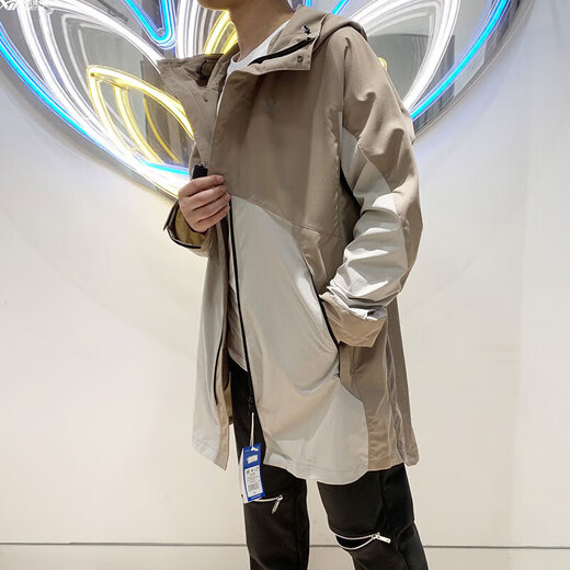 阿迪达斯 （adidas）三叶草夹克男装2025春季新款运动休闲跑步训练健身外套 HE6623卡其色 S