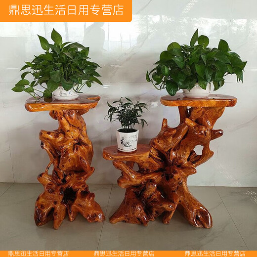 XMSJ reinforced natural root carving rack base log living room Chinese bonsai fish tank frame solid wood tree root art balcony ornament 16822