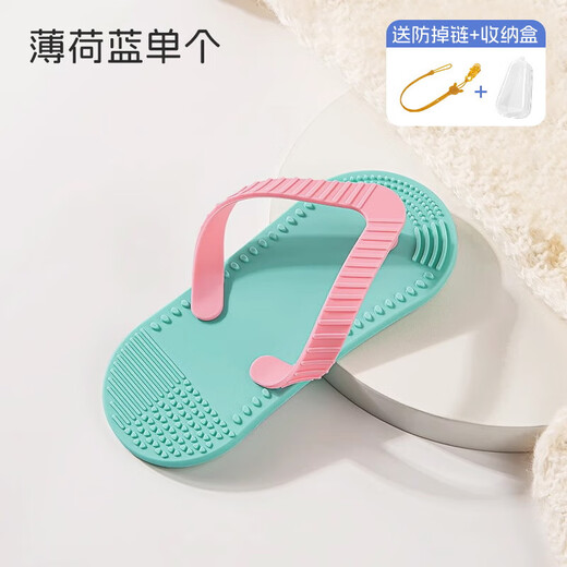 Dr. Ma's baby teether, silicone molar stick, pacifier, finger-eating, baby chewing gum, anti-stomach craving, hand artifact, slippers, teething silicone - blue/green random Y1112 free storage box