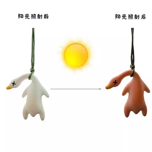 Fashion accessories color-changing roast duck UV temperature sensitive color-changing roast duck pendant bag pendant car keychain jewelry color-changing roast duck-resin type-1 piece