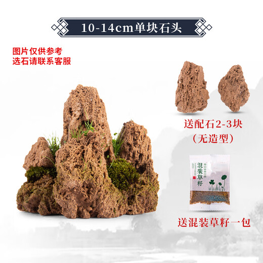 Absorbent stone on water stone natural raw stone fish pond fish tank bonsai micro landscape green plant landscaping decorative ornaments rockery stone 10-14cm absorbent stone without pot free grass seeds with stone