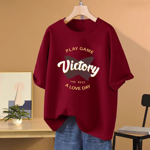 Une version coréenne pure du t-shirt à manches courtes en coton à manches courtes pour femmes 2025 Nouvelle taille de grande taille de grande taille Salmming 1049 # Black 100 Pure Cotton S Recommandé 80-100 Jin [Jin est égal à 0,5 kg]
