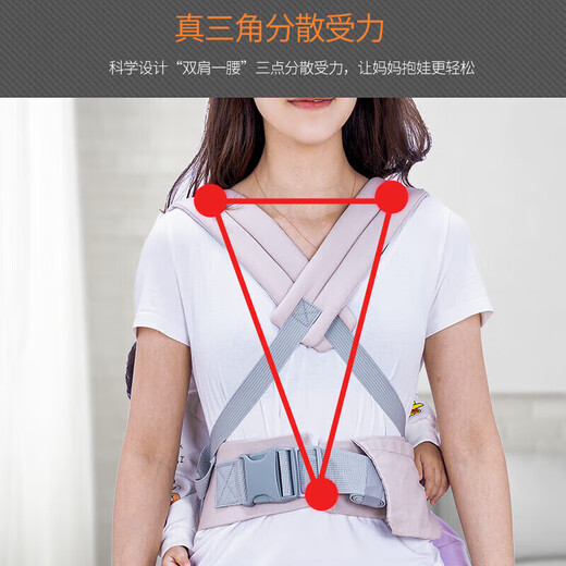 天而（TIANER）夏天透气背带婴儿前抱式宝宝前后两用外出简易轻便多功能抱娃神器 浅灰色  四季款