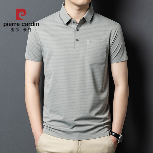 
Pierre cardin 2025 ice silk short-sleeved men's T-shirt middle-aged dad outfit summer thin casual breathable striped polo shirt men red 15286 L 50 recommended weight 125-145 Jin [Jin equals 0.5 kg]