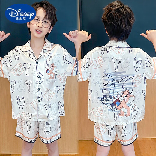 Disney Boys Ice Silk Pyjamas Sommer Cartoon Kurzärärmelbabykinder mittelgroße Kinder Home Kleidung Jungen Dünne Klimaanlagen Q ICE Seiden Doppelkürzel 6630# Pink Beaver 170 Größe 10 Empfohlene Höhe [100-110 cm]