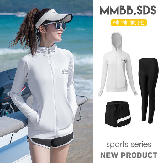 Mickey Coolbi wetsuit for women split zipper jellyfish suit sun protection long-sleeved long pants swimsuit snorkeling men's surfing hot spring top jacket 2401 hooded top M one size