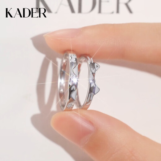 Catillo loves luminous cat 999 silver couple's ring. A pair of rings for proposal, adjustable birthday gift for girlfriend. Luminous cat ring/999 silver/free engraving