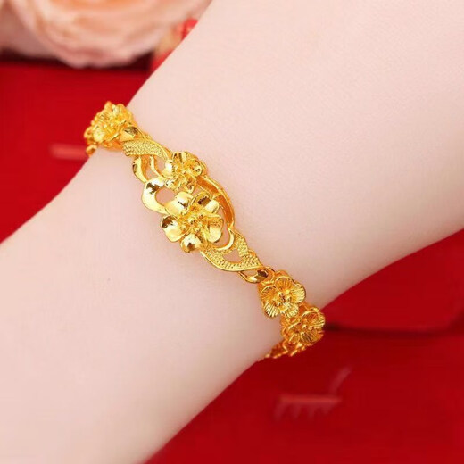 KZD Old Phoenix 999 Color Women's Gold Bracelet Women's Bracelet Adjustable Jewelry Gift for Wife and Mom Big S Ball Bead Bracelet Classic Ethnic