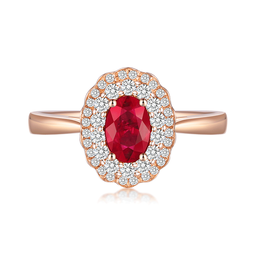 Tingliang 0.7 carat pigeon blood red ruby ring 18K gold set with diamonds Colorful gemstone ring Size message (9 to 21) available Available size message (10 to 22) available