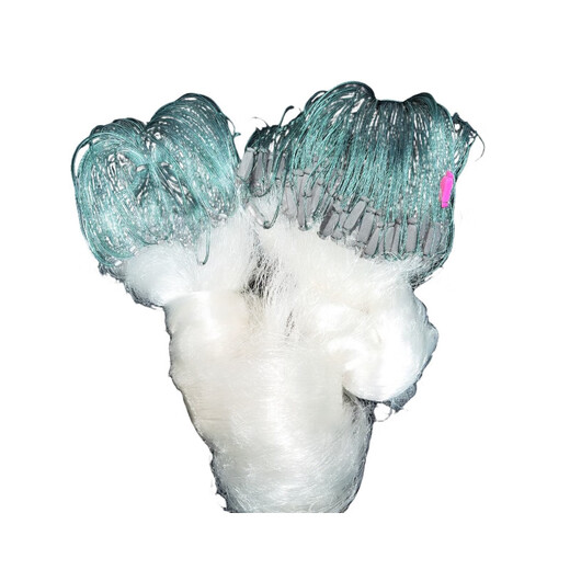 Imported thickened wire three-layer sunken net floating net sticky net grass carp silver carp and bighead carp large fish net reservoir hanging net fishing fishing net 100 meters long three-layer sunken net 2 meters high 4 fingers thickened 0.2 wire