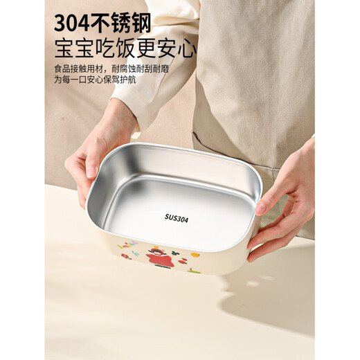 LOCK & LOCK stainless steel insulated lunch box, food-grade compartmented lunch box, student-specific office worker microwave-heated lunch box, brother style, single compartment 1500ML