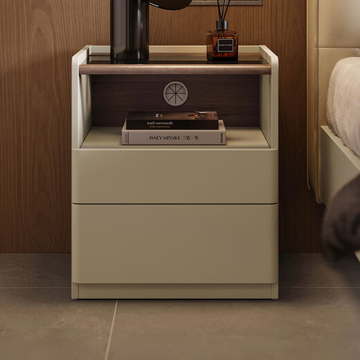 Lin's Home Italian Minimalist Home Bedroom Bedside Table Small Bedside Storage Cabinet 2025 New Lin's Wood Industry