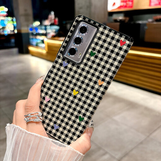 
Tongru wall is suitable for Huawei Honor MAGIC V3 Vs3 mobile phone case MAGIC V2 Vs2 new folding screen central axis magnetic suction center axis black edge leather pattern P3271 black and white plaid color Honor MagicVs3