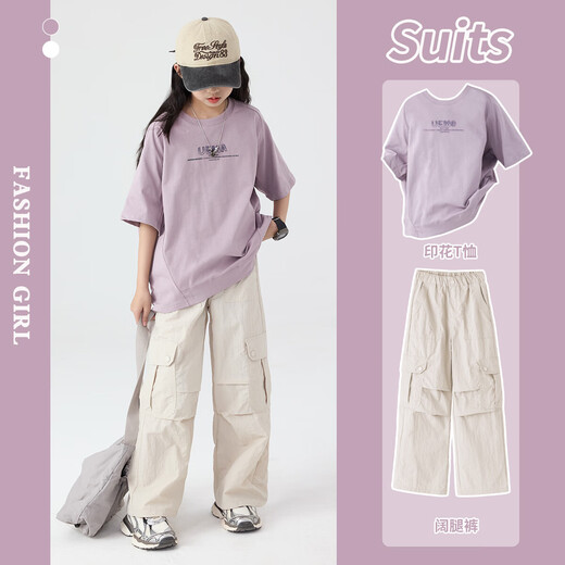 Onedew Girls Summer Set para niños nuevos de moda en Internet de moda Celabla de manga corta para niñas de moda