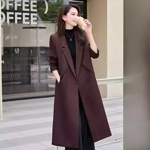 Romon (Romon) Trench Poat для женщин 2025 Новый осенний высококачественный и красивый костюм в длинном британском стиле.
