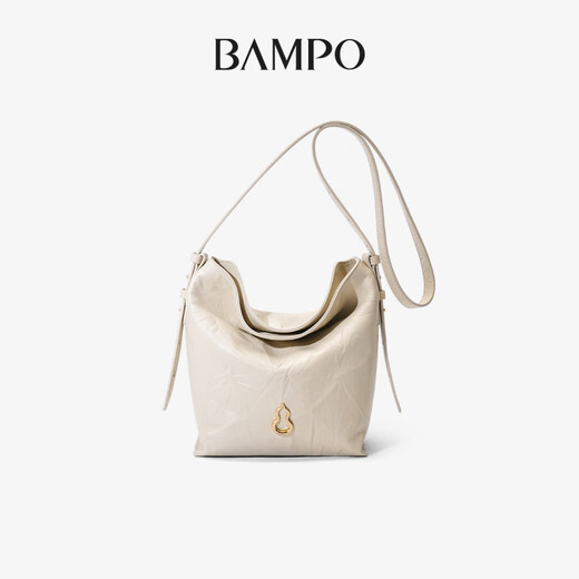 半坡饰族（bampo）半坡绵绵水桶包 牛皮斜挎包2025新款轻奢通勤腋下单肩包 茯苓白112